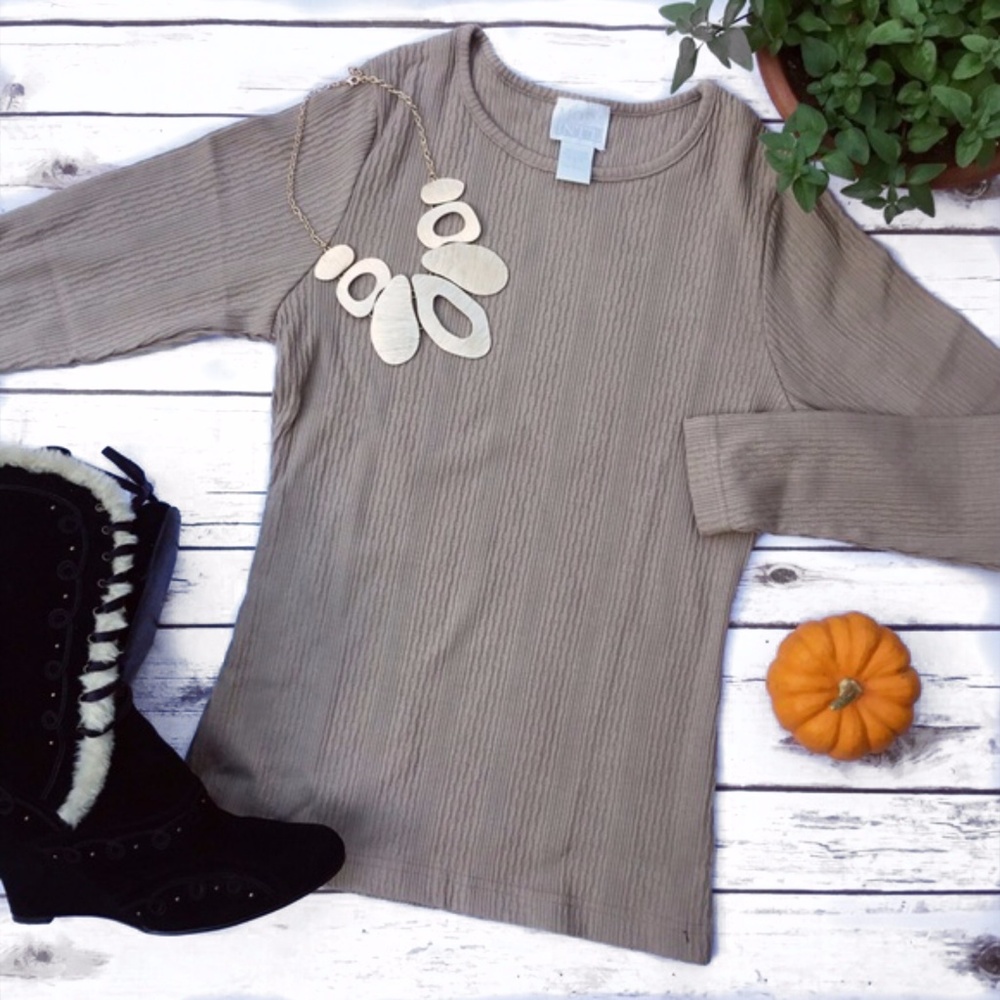 Vintage Victoria Secret Tan Crew Neck Sweater NWOT